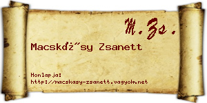 Macskásy Zsanett névjegykártya
