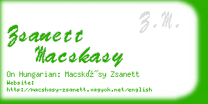 zsanett macskasy business card